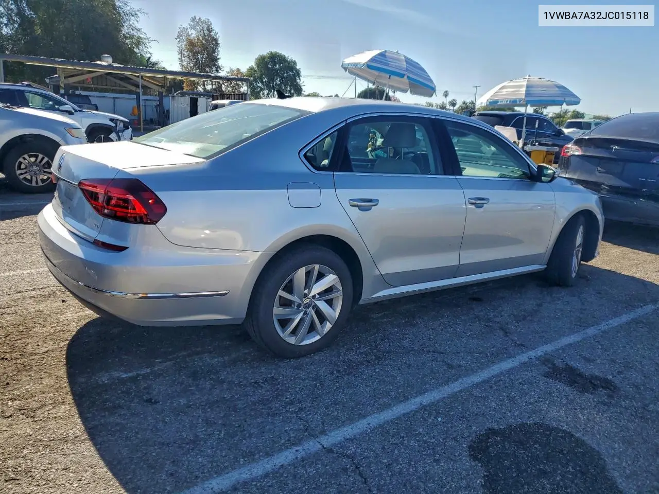 1VWBA7A32JC015118 2018 Volkswagen Passat Se
