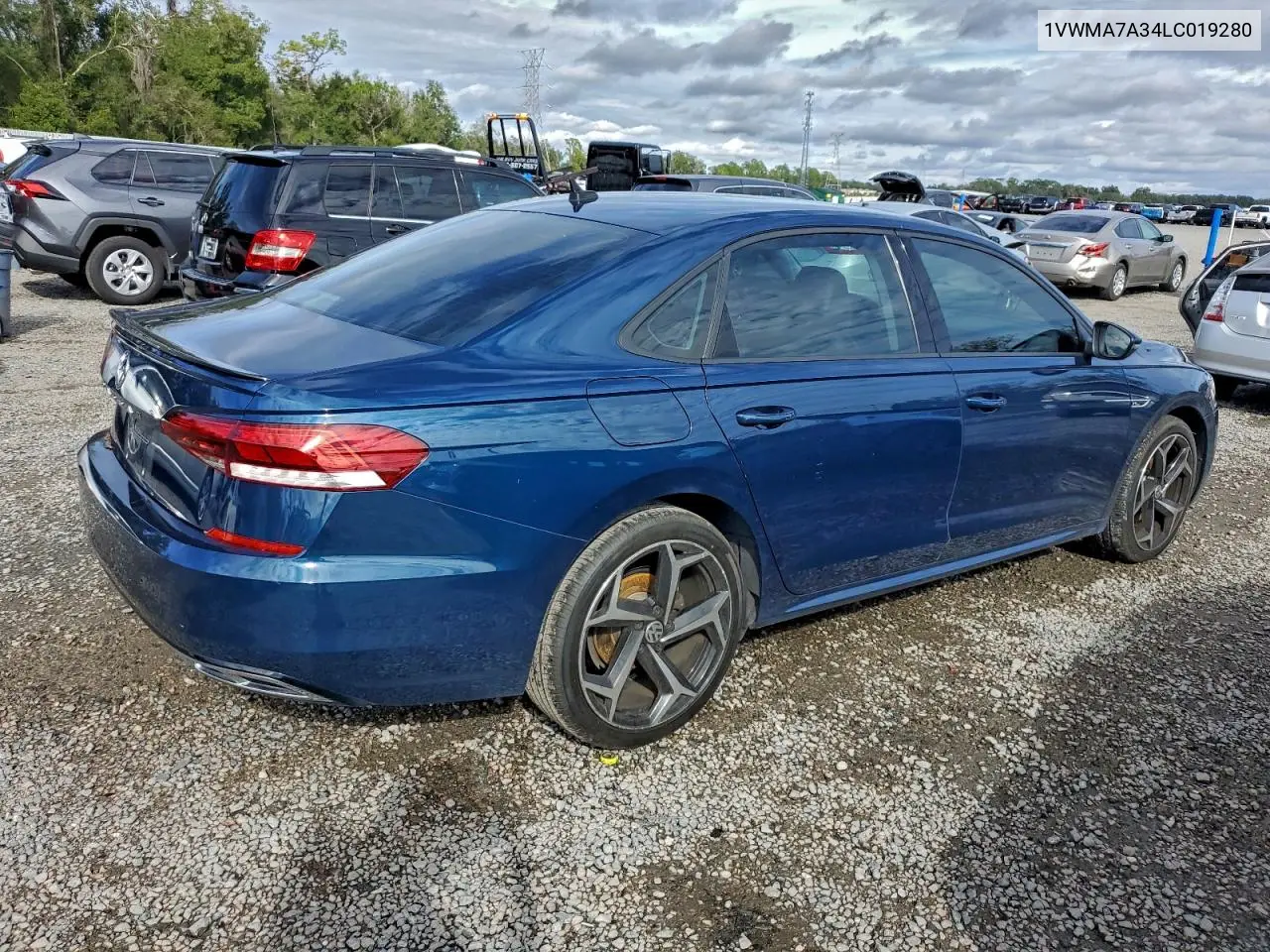 1VWMA7A34LC019280 2020 Volkswagen Passat R-Line