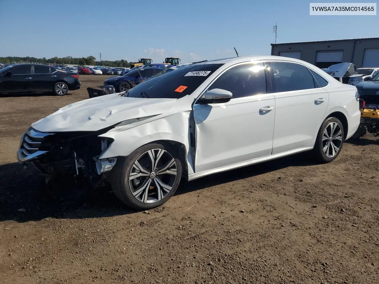 1VWSA7A35MC014565 2021 Volkswagen Passat Se