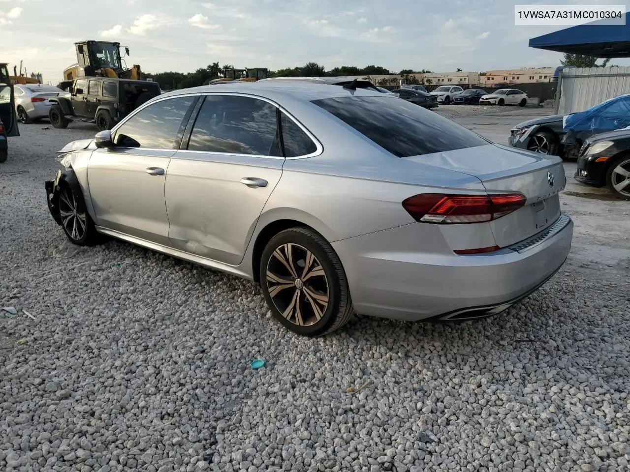 1VWSA7A31MC010304 2021 Volkswagen Passat Se