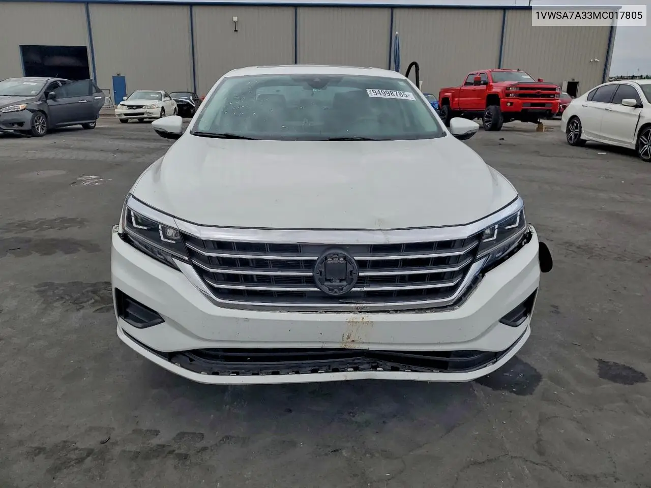 1VWSA7A33MC017805 2021 Volkswagen Passat Se