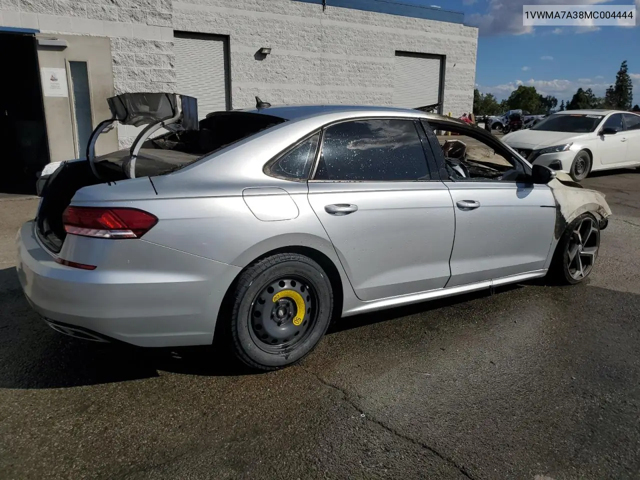 1VWMA7A38MC004444 2021 Volkswagen Passat R-Line