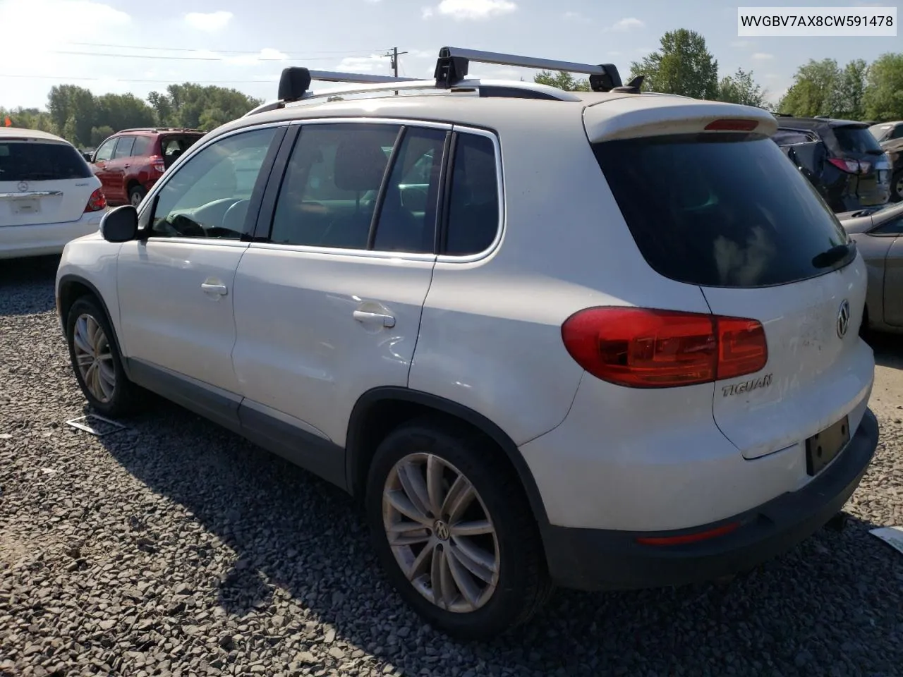 WVGBV7AX8CW591478 2012 Volkswagen Tiguan S