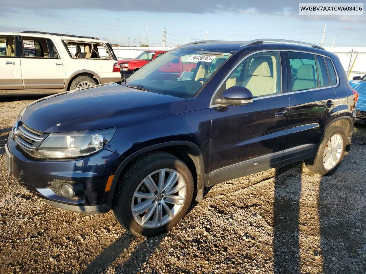 WVGBV7AX1CW603406 2012 Volkswagen Tiguan S