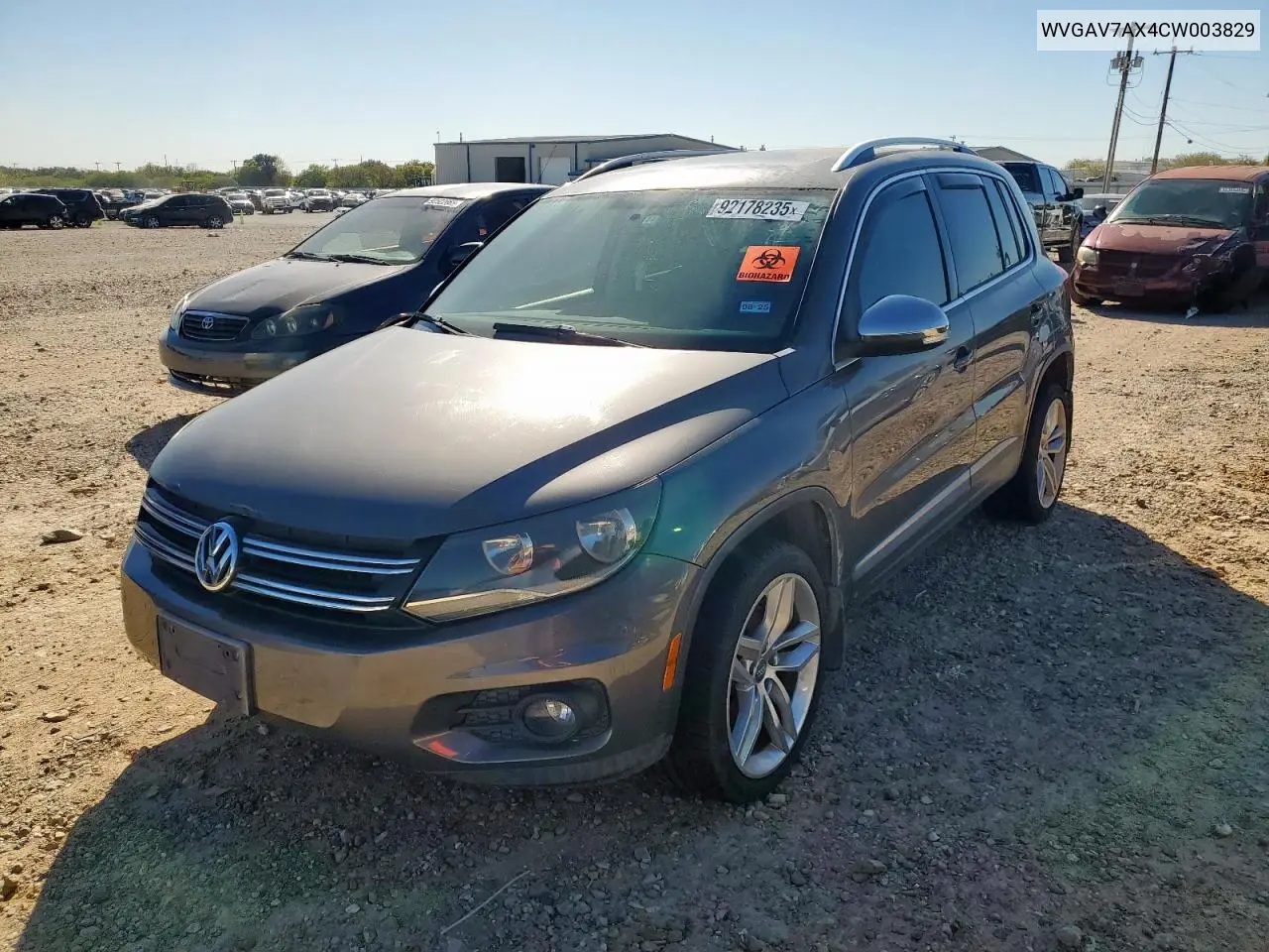 WVGAV7AX4CW003829 2012 Volkswagen Tiguan S