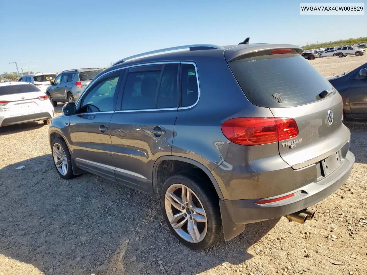 WVGAV7AX4CW003829 2012 Volkswagen Tiguan S
