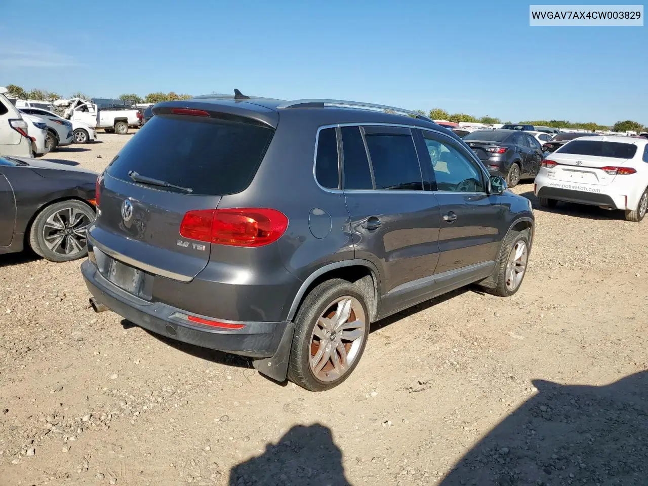WVGAV7AX4CW003829 2012 Volkswagen Tiguan S