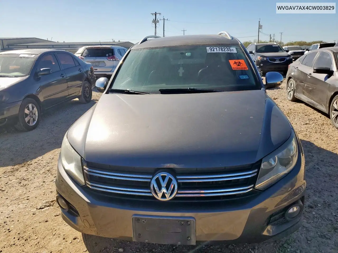 WVGAV7AX4CW003829 2012 Volkswagen Tiguan S