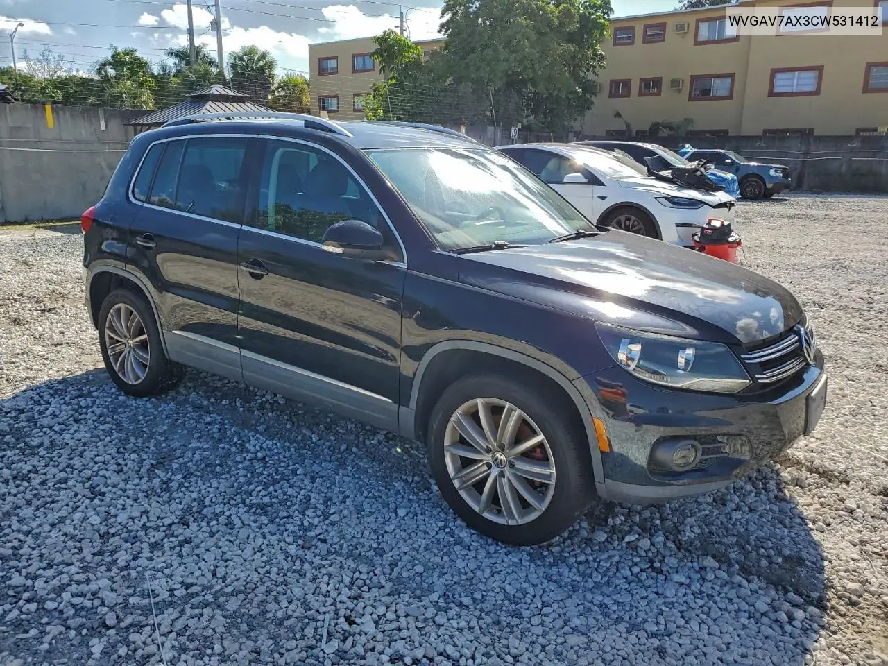 WVGAV7AX3CW531412 2012 Volkswagen Tiguan S