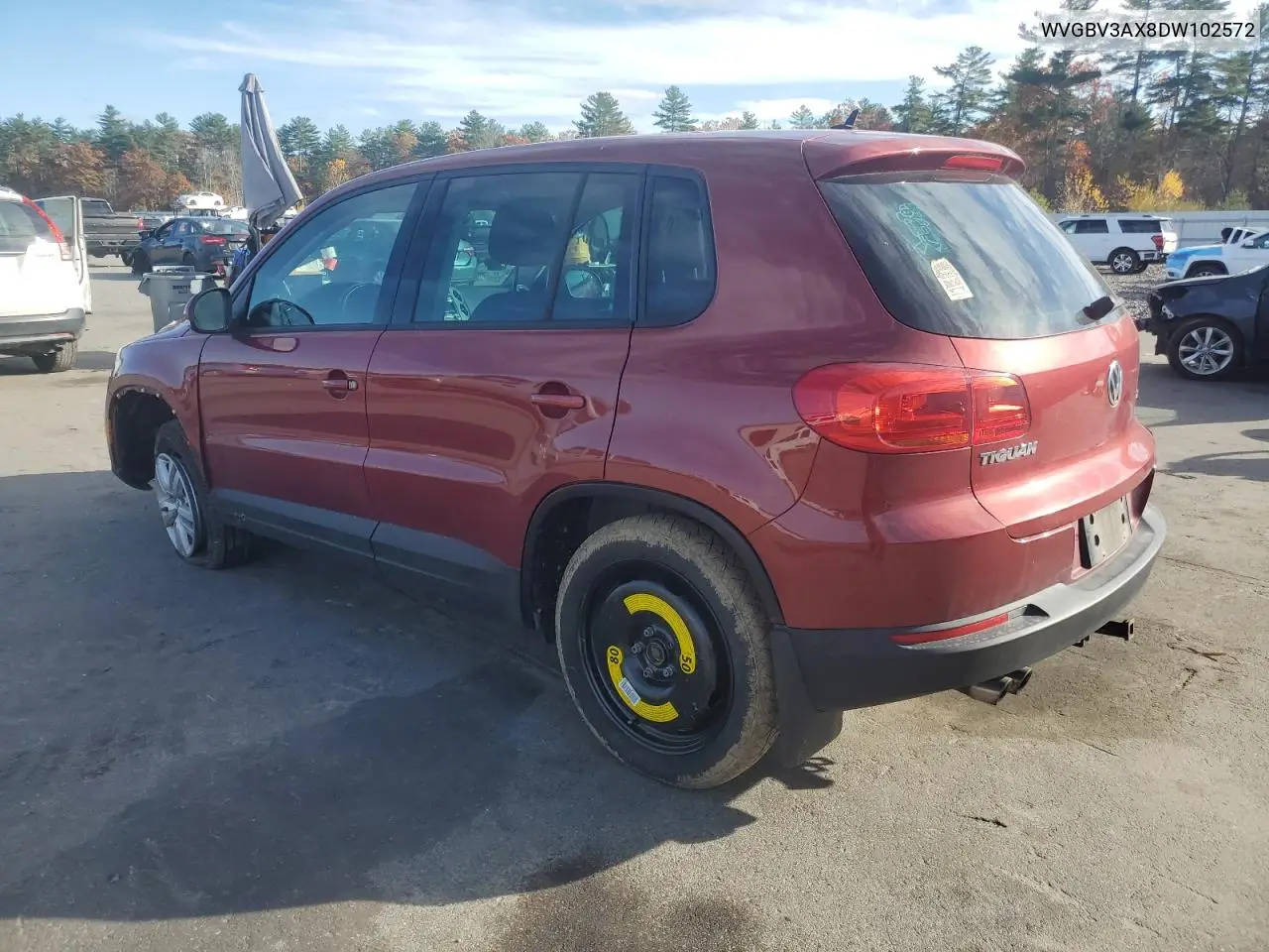 WVGBV3AX8DW102572 2013 Volkswagen Tiguan S