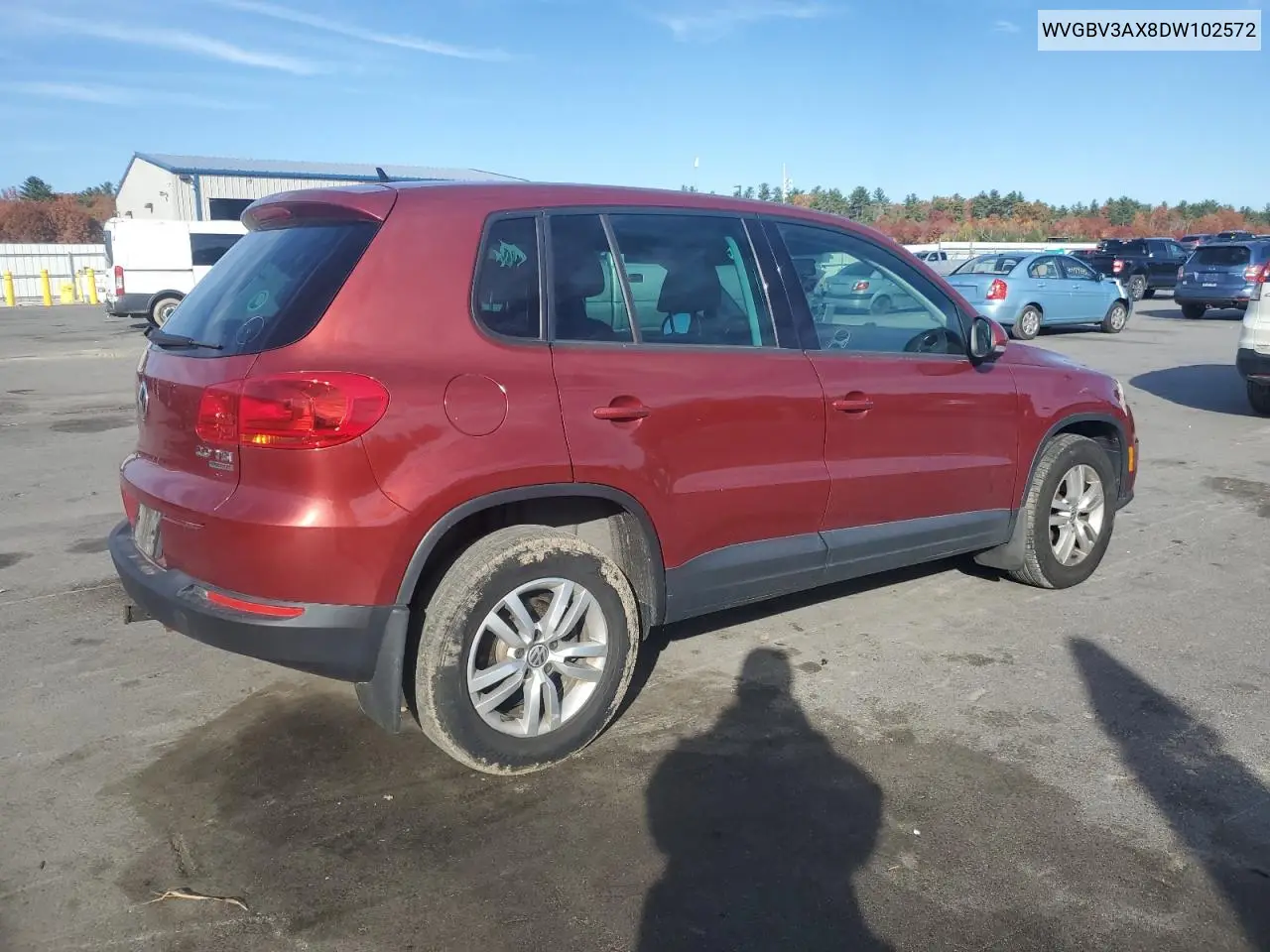 WVGBV3AX8DW102572 2013 Volkswagen Tiguan S