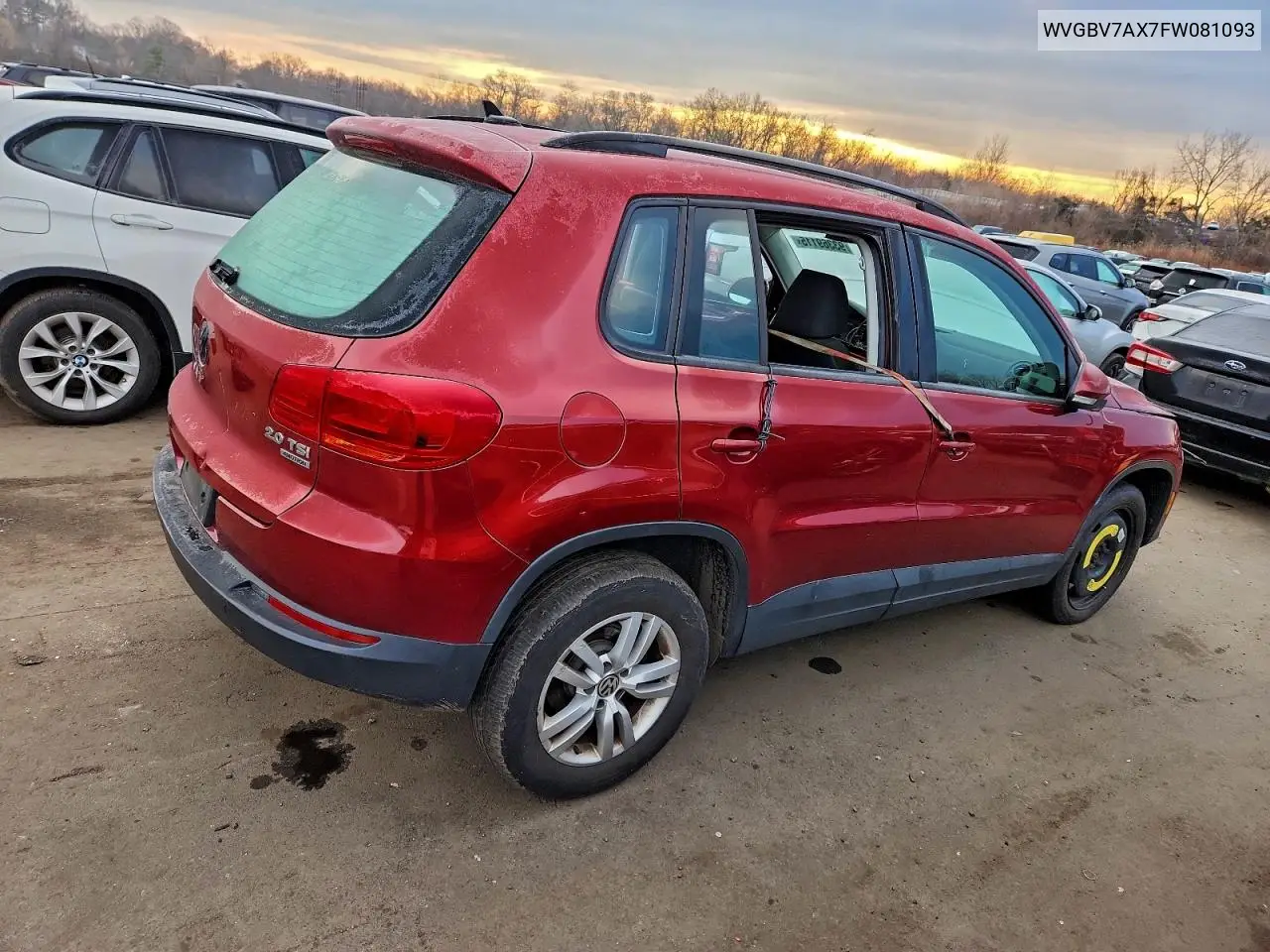 WVGBV7AX7FW081093 2015 Volkswagen Tiguan S