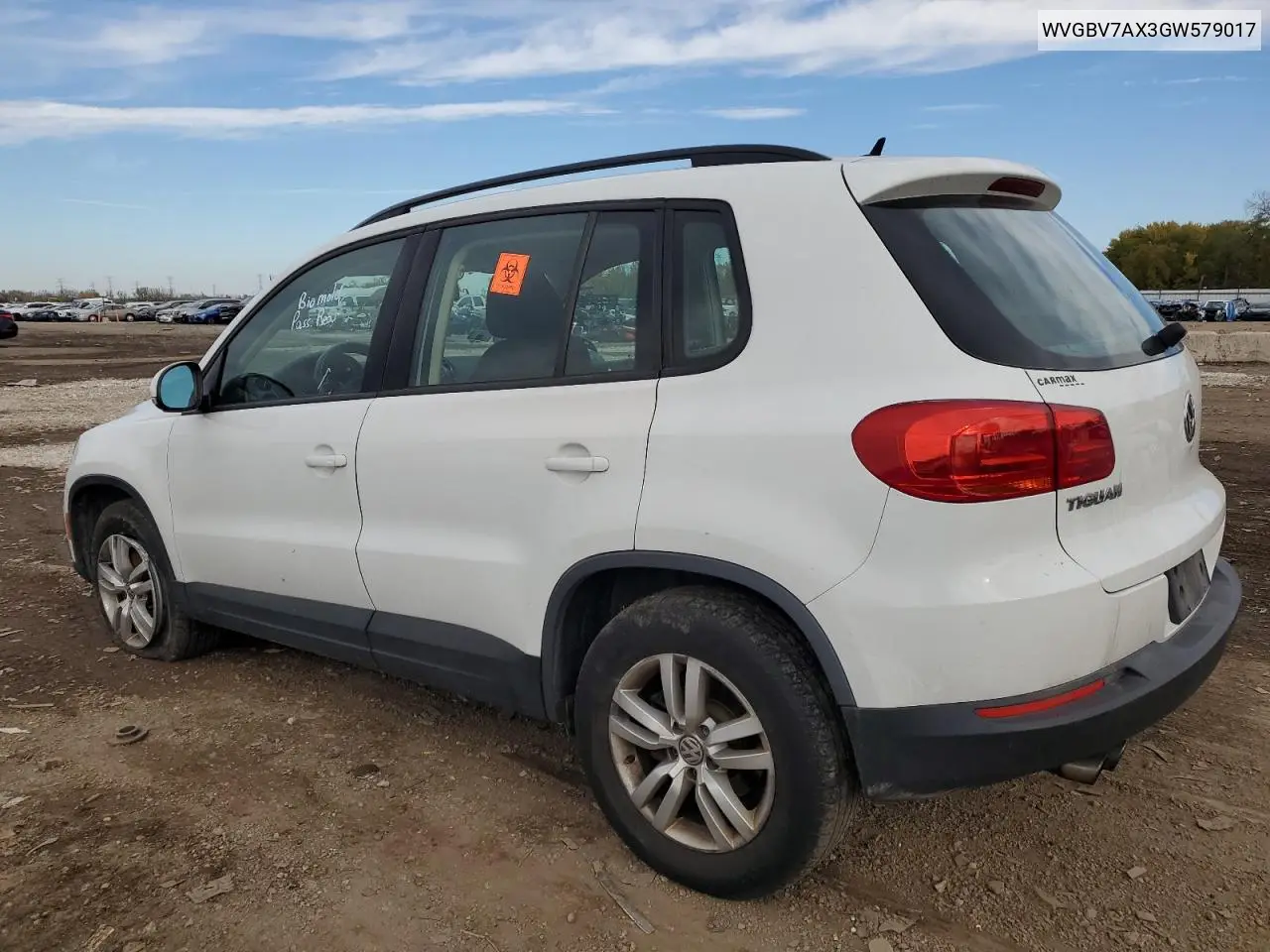 WVGBV7AX3GW579017 2016 Volkswagen Tiguan S