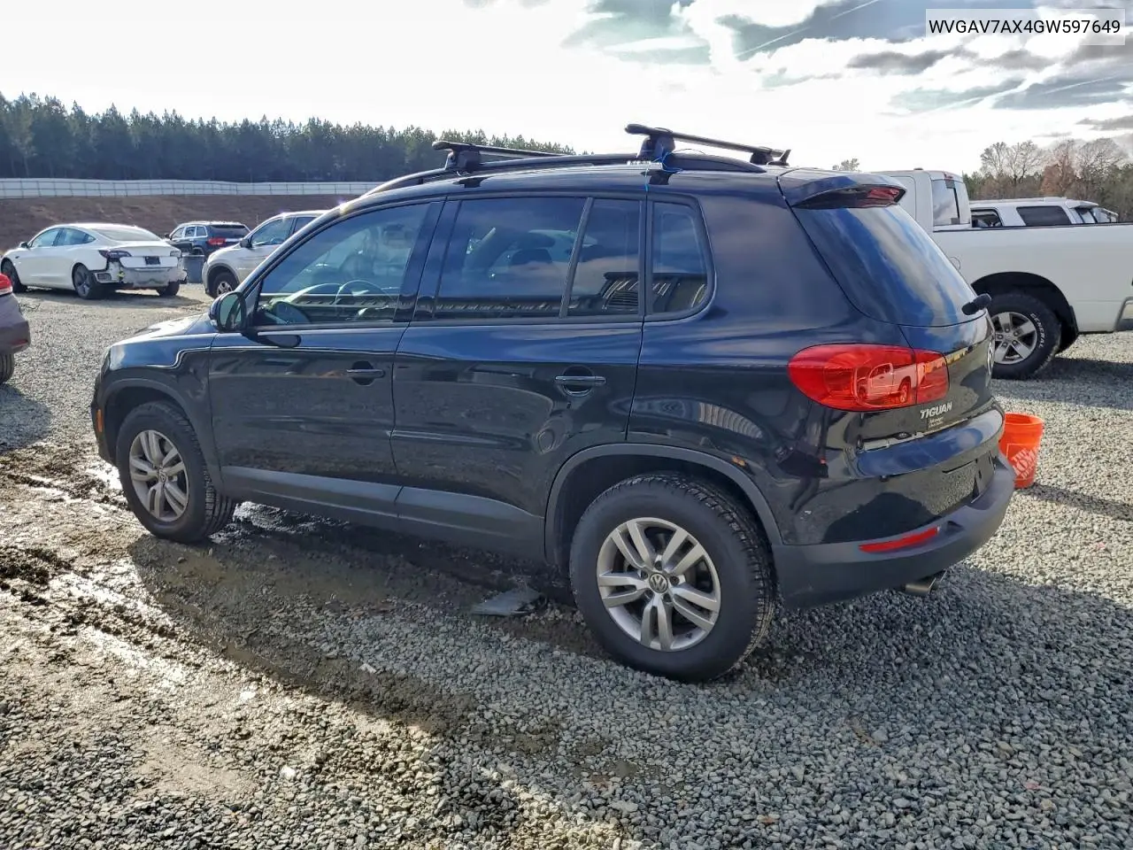 WVGAV7AX4GW597649 2016 Volkswagen Tiguan S