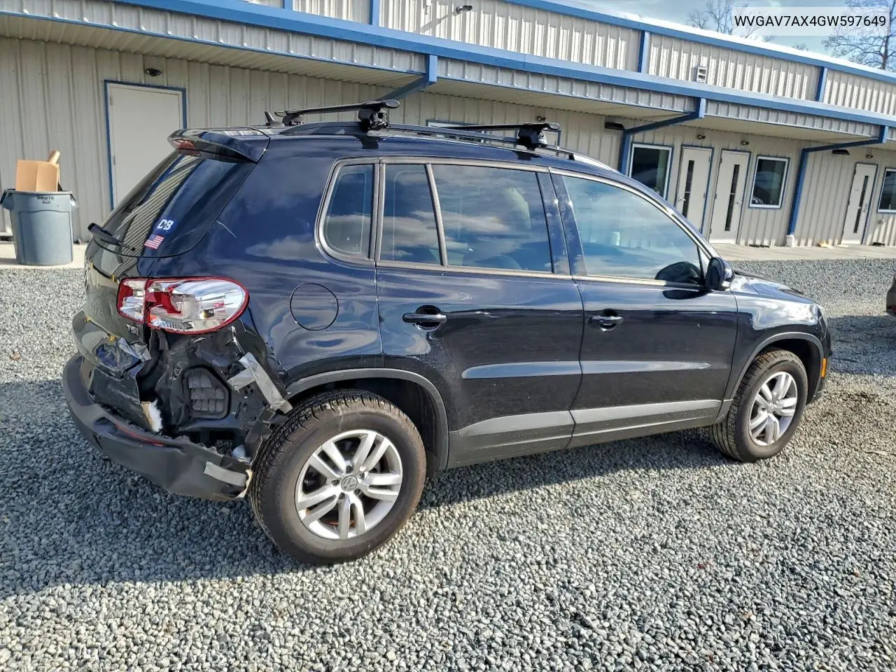 WVGAV7AX4GW597649 2016 Volkswagen Tiguan S