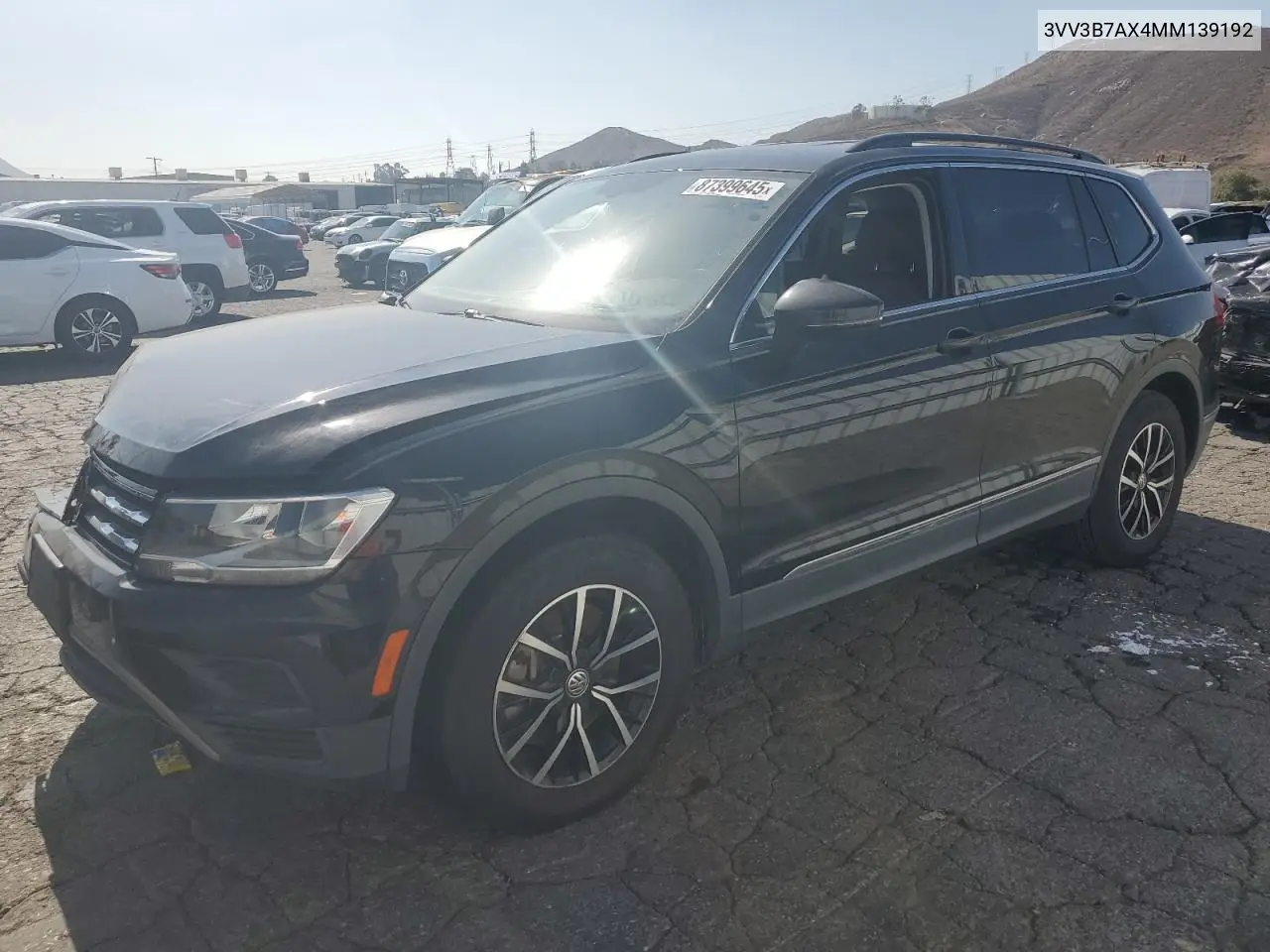 3VV3B7AX4MM139192 2021 Volkswagen Tiguan Se