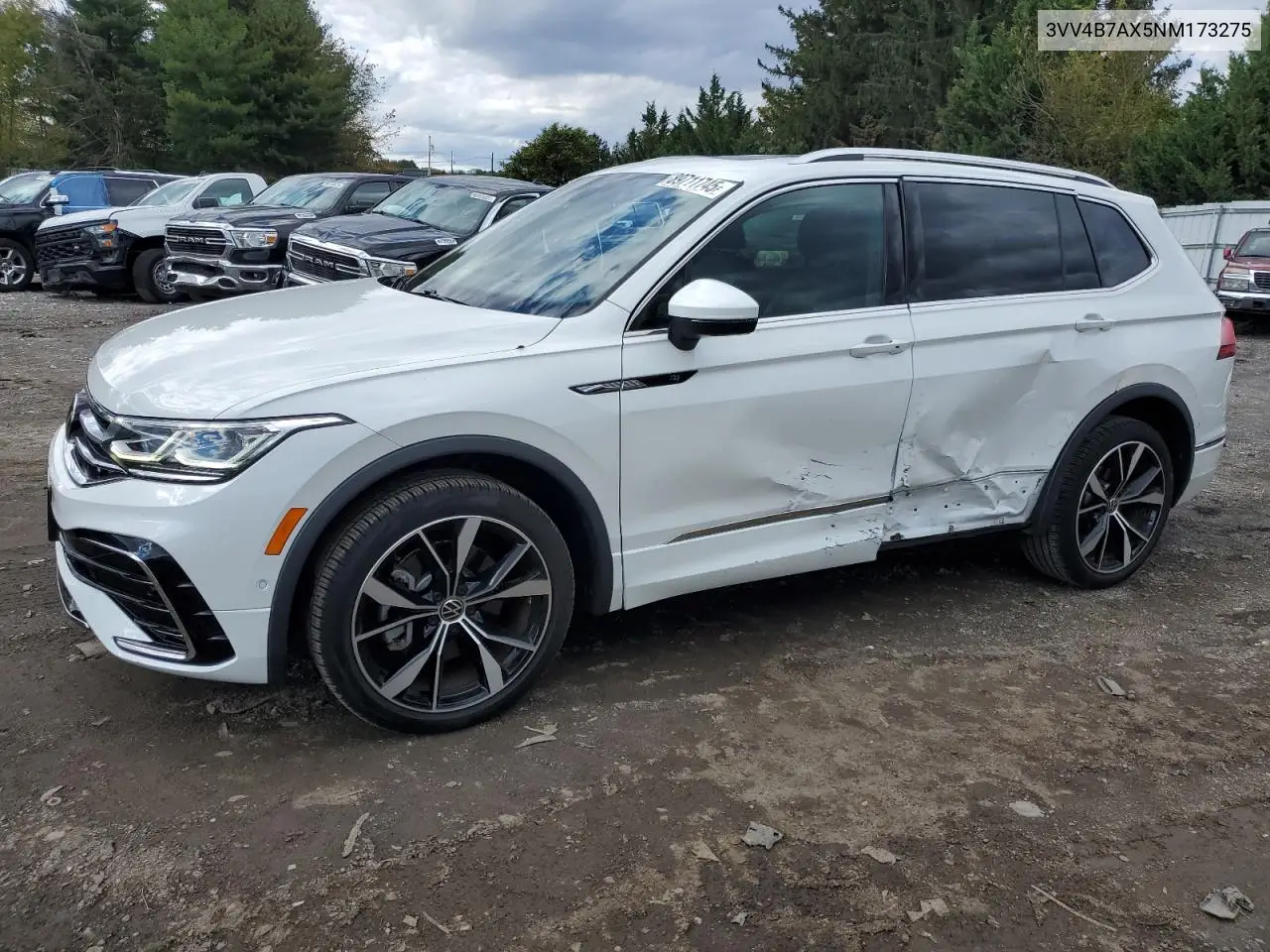 3VV4B7AX5NM173275 2022 Volkswagen Tiguan Sel R-Line