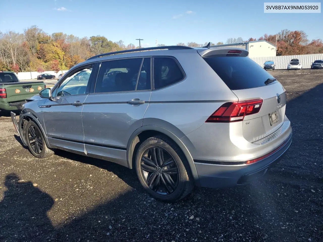 3VV8B7AX9NM053920 2022 Volkswagen Tiguan Se R-Line Black