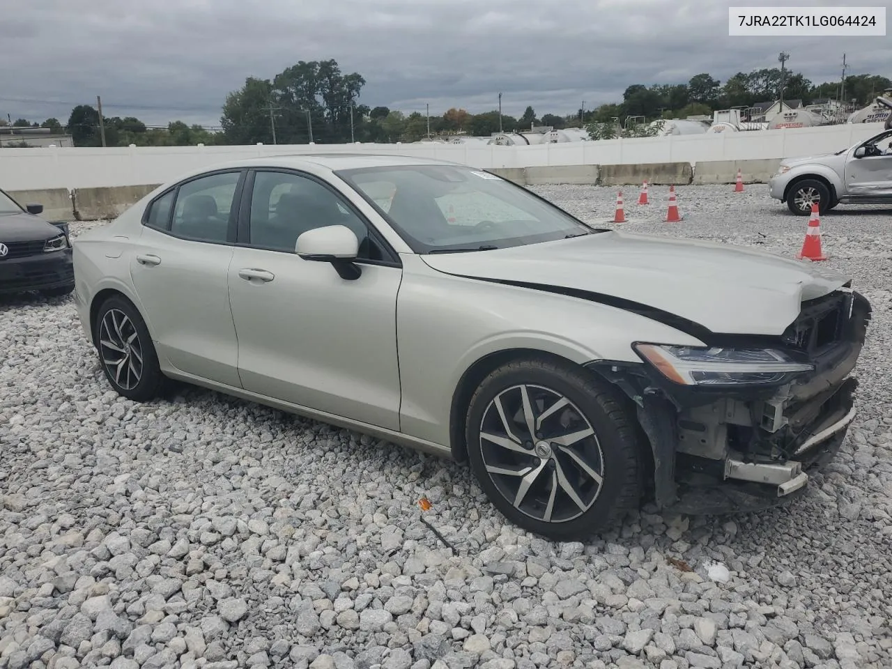 2020 Volvo S60 T6 Momentum VIN: 7JRA22TK1LG064424 Lot: 73987574