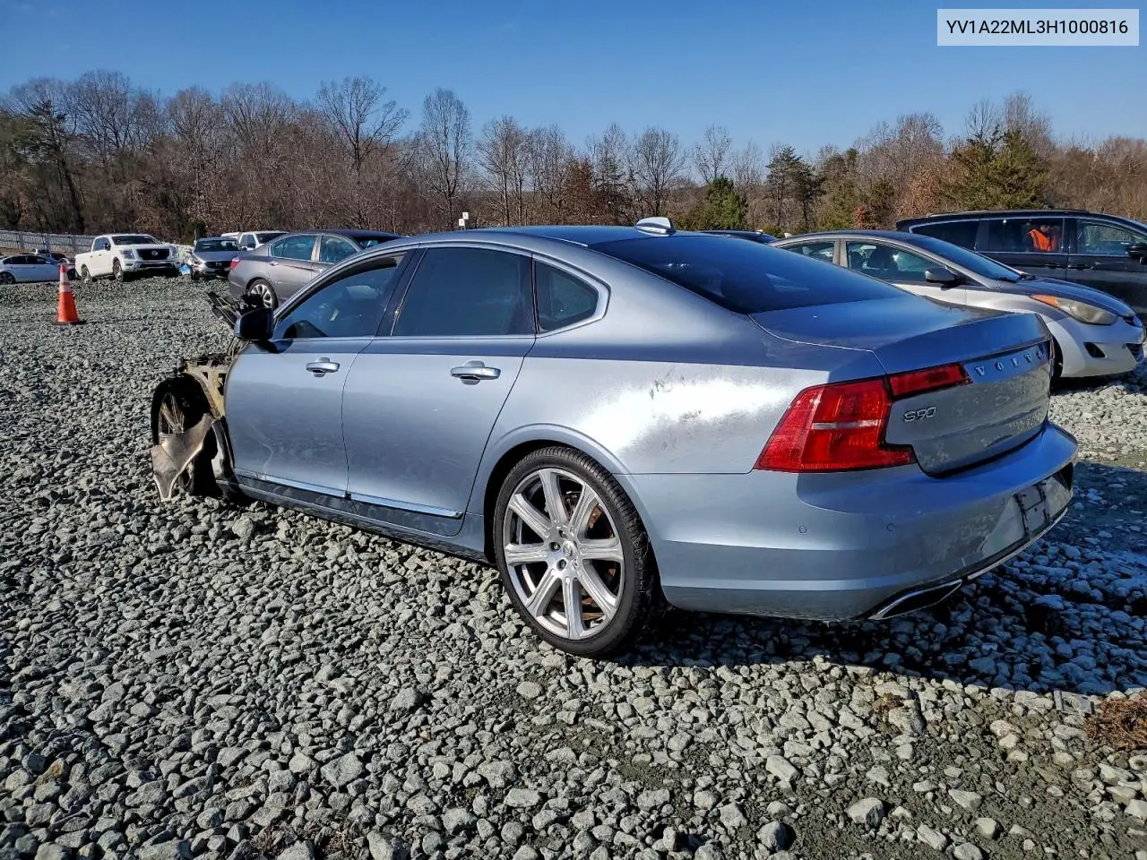 YV1A22ML3H1000816 2017 Volvo S90 T6 Inscription