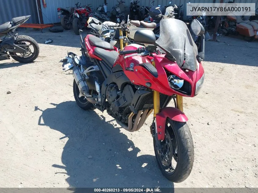 JYARN17Y86A000191 2006 Yamaha Fz1 S