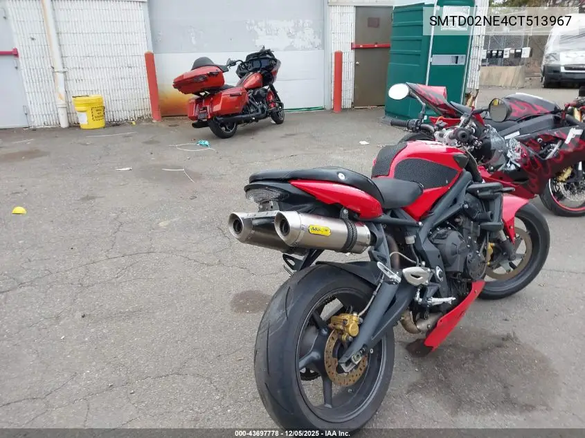 SMTD02NE4CT513967 2012 Triumph Motorcycle Street Triple R