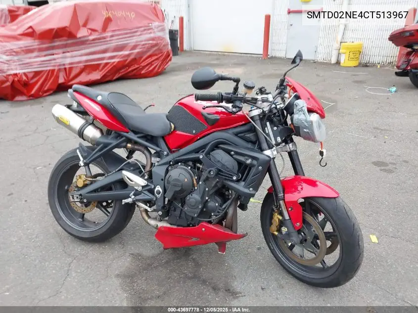 SMTD02NE4CT513967 2012 Triumph Motorcycle Street Triple R