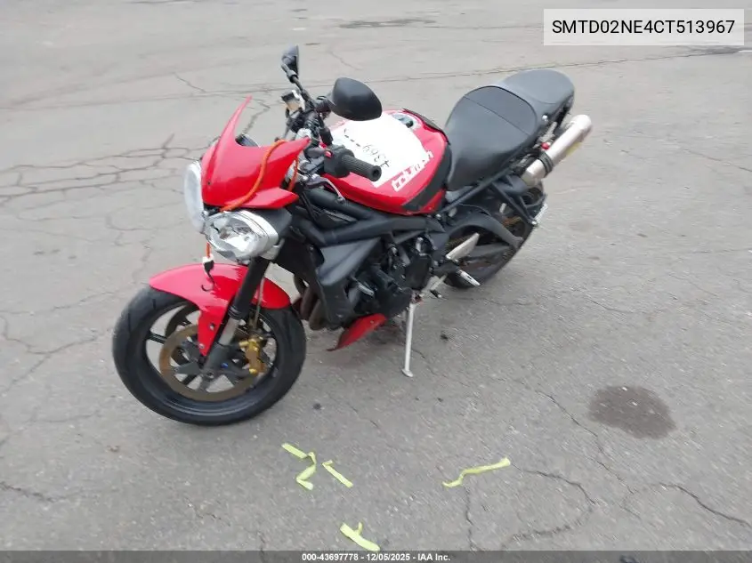 SMTD02NE4CT513967 2012 Triumph Motorcycle Street Triple R