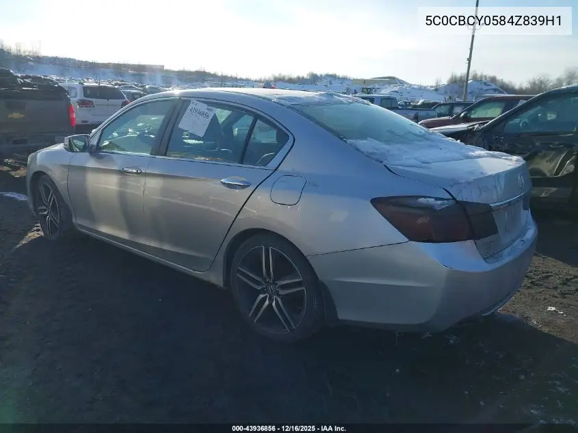 5C0CBCY0584Z839H1 2013 Hond Accord Sedan Ex-L W/Continuously Variabl