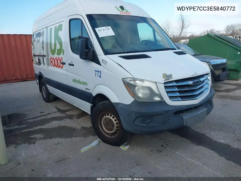WDYPE7CC3E5840772 2014 Freightliner Sprinter 2500 Normal Roof