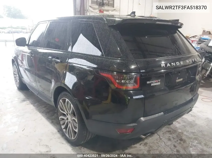 2015 Rang Range Rover Sport 4W 5.0L V8 Supercharged VIN: SALWR2TF3FA518370 Lot: 40423521