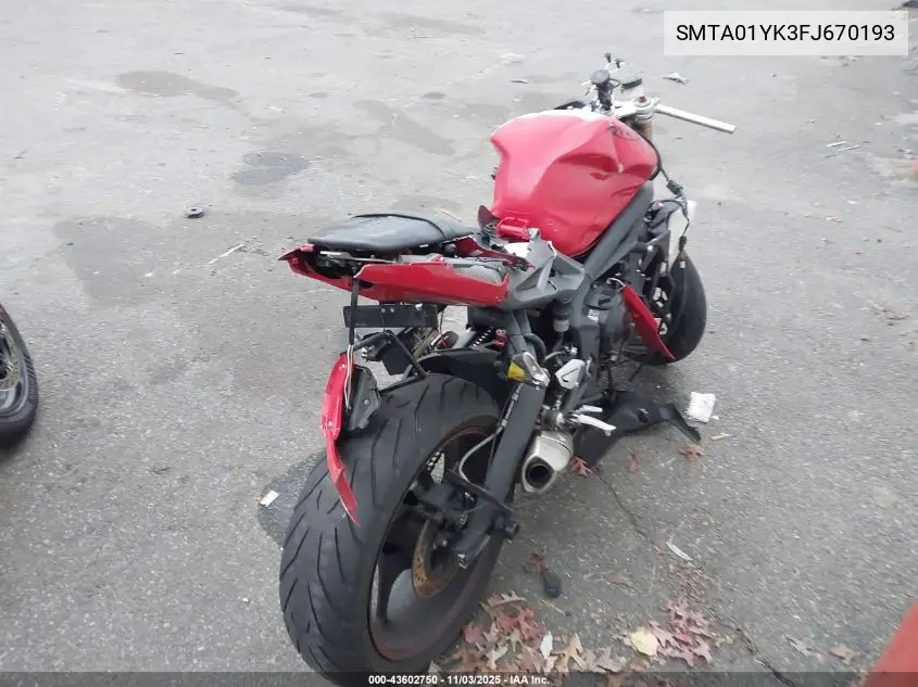 SMTA01YK3FJ670193 2015 Triumph Motorcycle Daytona 675