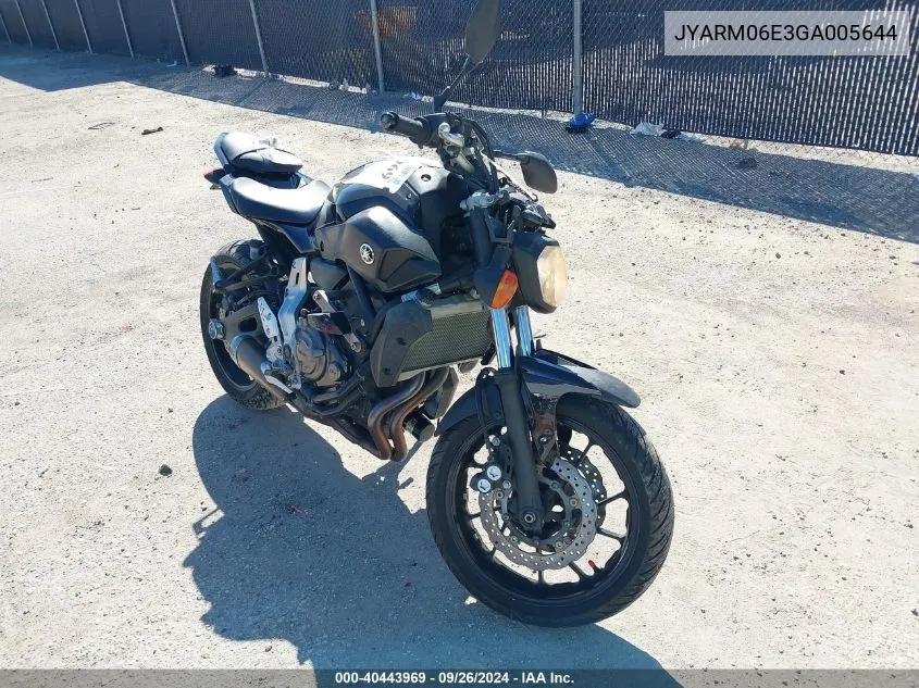 JYARM06E3GA005644 2016 Yamaha Fz07