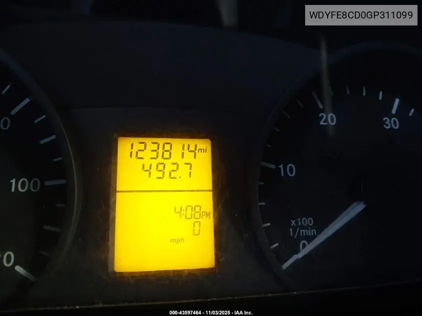 WDYFE8CD0GP311099 2016 Freightliner Sprinter 2500 High Roof