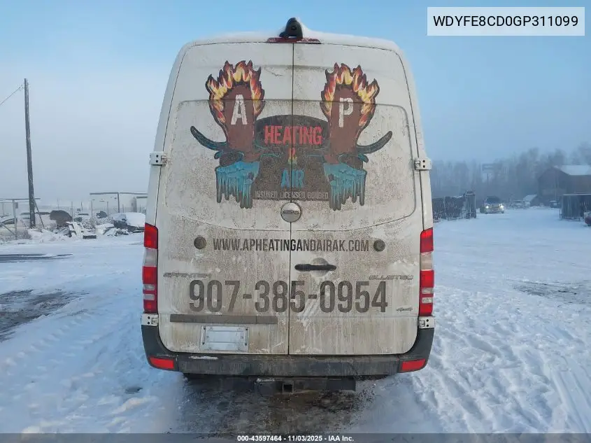 WDYFE8CD0GP311099 2016 Freightliner Sprinter 2500 High Roof