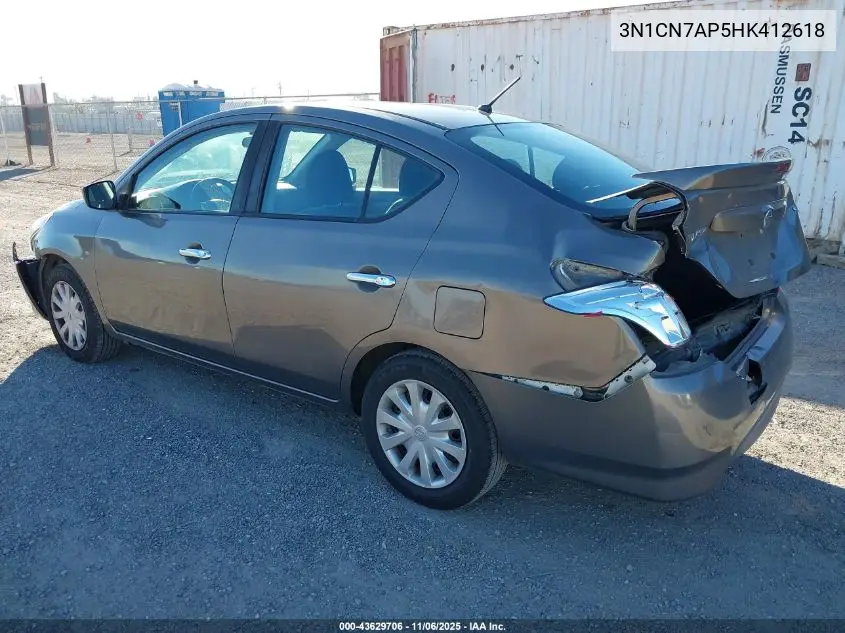 3N1CN7AP5HK412618 2017 Nissan Versa 1.6 Sv