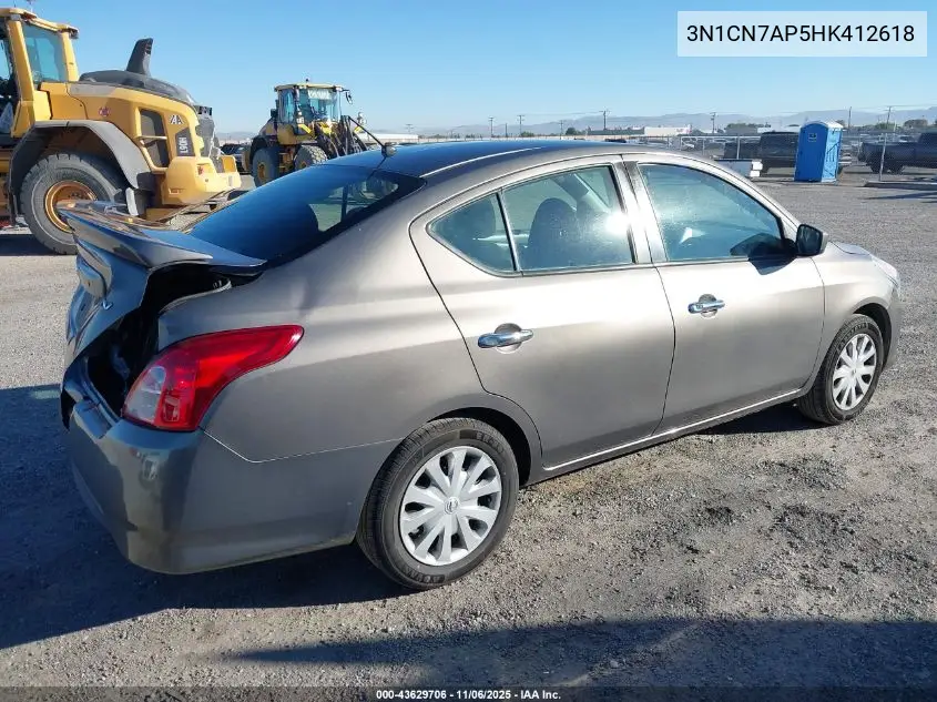 3N1CN7AP5HK412618 2017 Nissan Versa 1.6 Sv