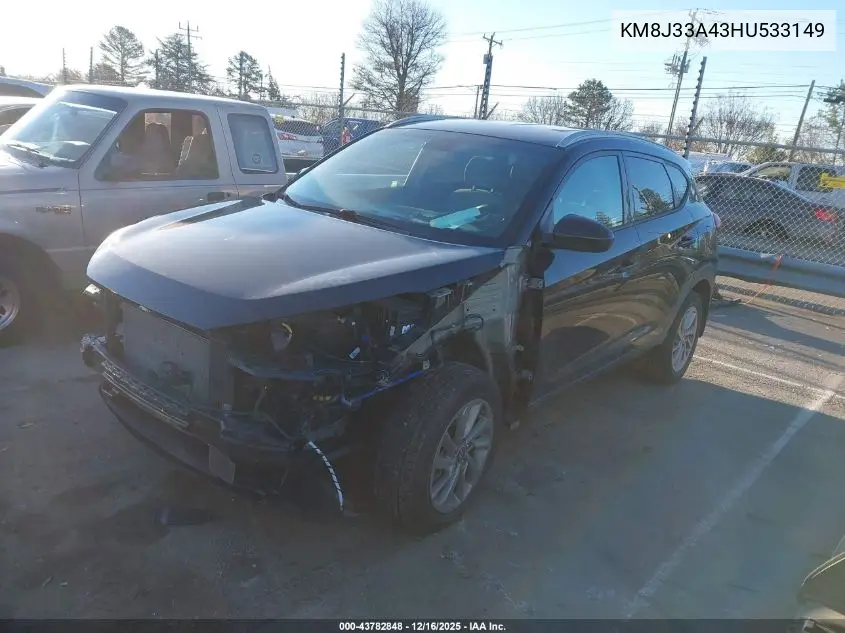 KM8J33A43HU533149 2017 Hyundai Tucson Se