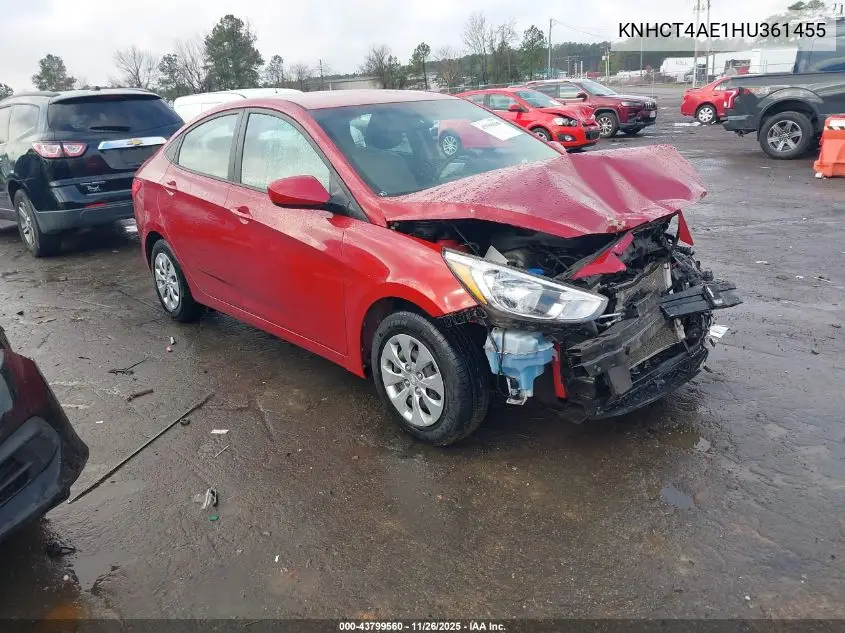 KNHCT4AE1HU361455 2017 Hyunadi Accent