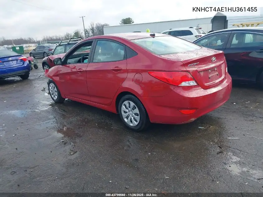 KNHCT4AE1HU361455 2017 Hyunadi Accent