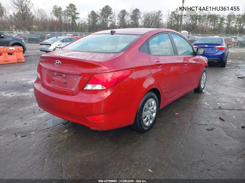 KNHCT4AE1HU361455 2017 Hyunadi Accent