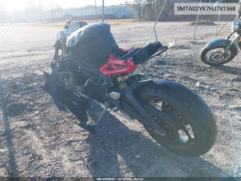 SMTA02YK7HJ781368 2017 Triumph Motorcycle Daytona 675R Abs