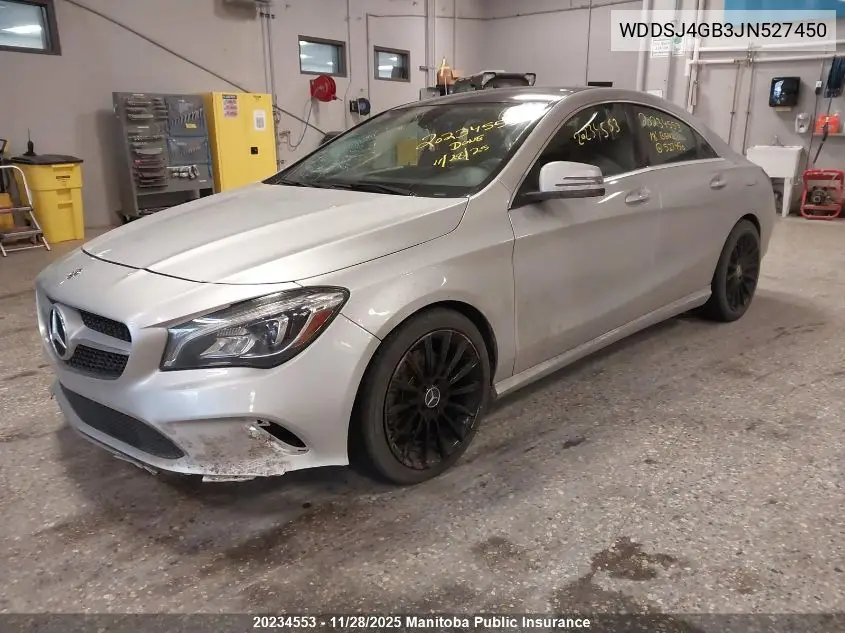 WDDSJ4GB3JN527450 2018 Mercedes Benz Cla250 4Matic