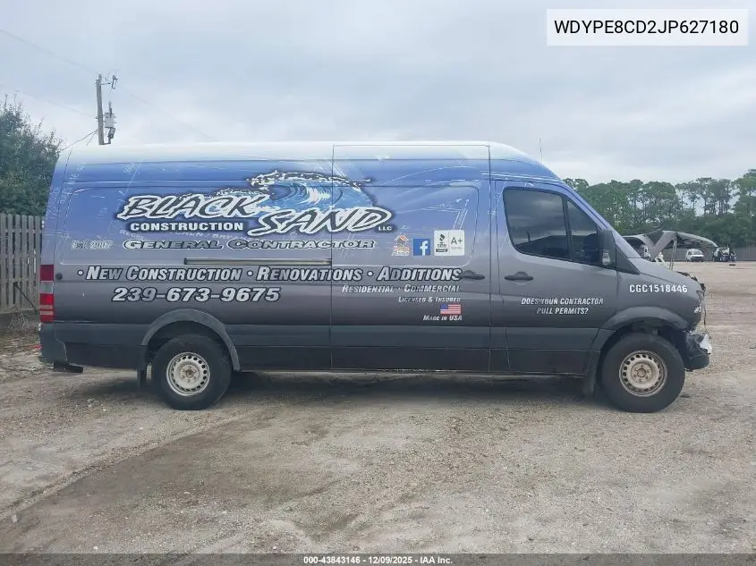 WDYPE8CD2JP627180 2018 Freightliner Sprinter 2500 High Roof V6