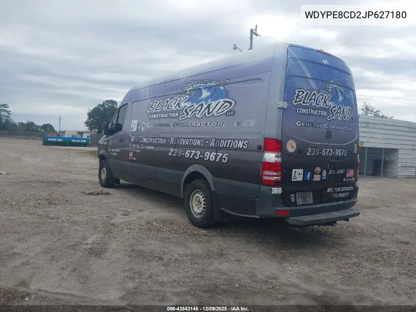 WDYPE8CD2JP627180 2018 Freightliner Sprinter 2500 High Roof V6