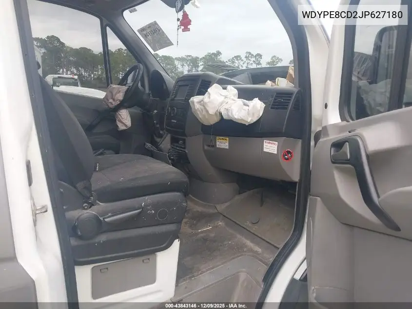 WDYPE8CD2JP627180 2018 Freightliner Sprinter 2500 High Roof V6