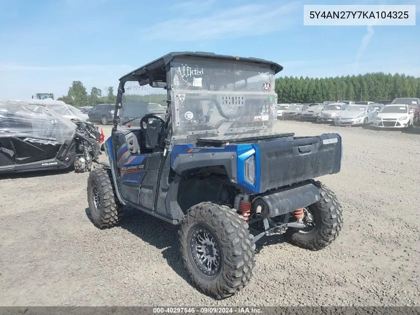 5Y4AN27Y7KA104325 2019 Yamaha Yxe850