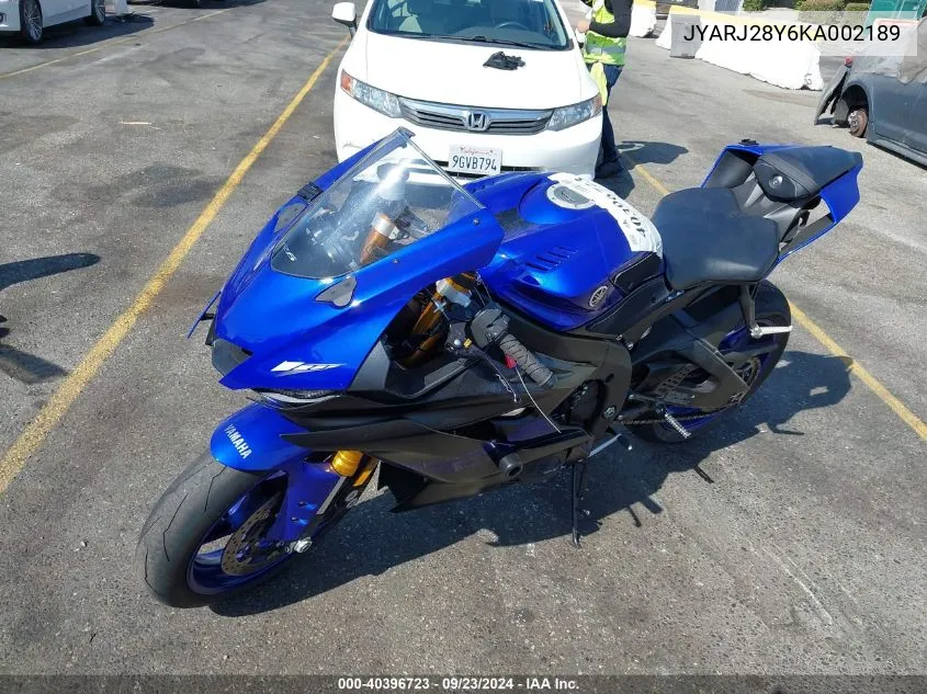 JYARJ28Y6KA002189 2019 Yamaha Yzfr6 C