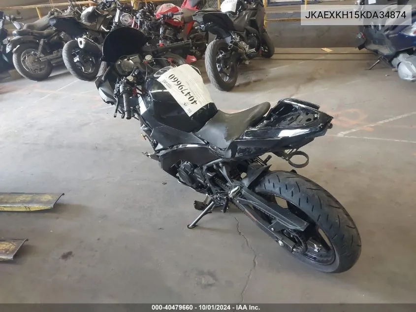 2019 Kawasaki Ex400 VIN: JKAEXKH15KDA34874 Lot: 40479660