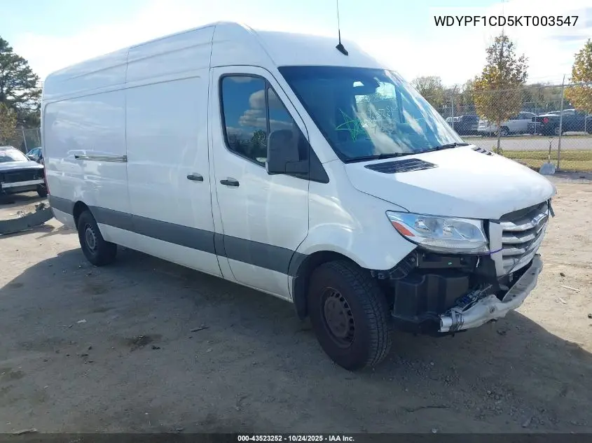 WDYPF1CD5KT003547 2019 Freightliner Sprinter 2500 High Roof V6
